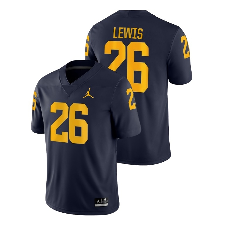 Michigan Wolverines Men's NCAA Jourdan Lewis #26 Navy Jordan Brand Game College Football Jersey EAR1449SQ